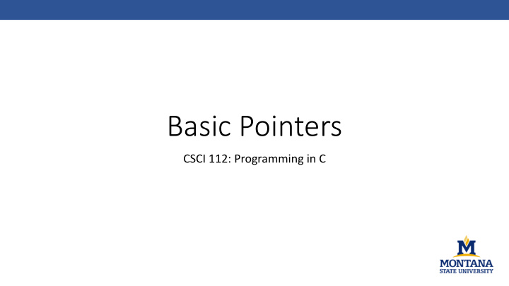 basic pointers