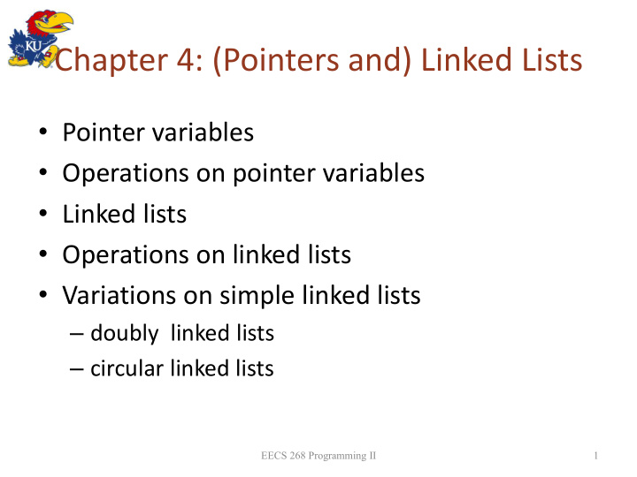chapter 4 pointers and linked lists