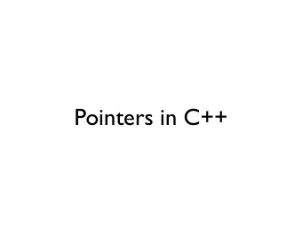 Pointers in C++  (Basically) everything in C++ resides  somewhere in memory  int main() {  int a =