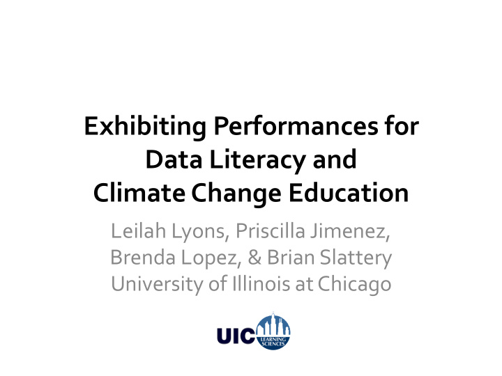 exhibiting performances for data literacy and climate