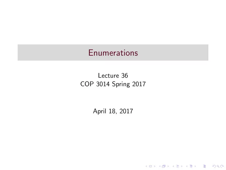 enumerations