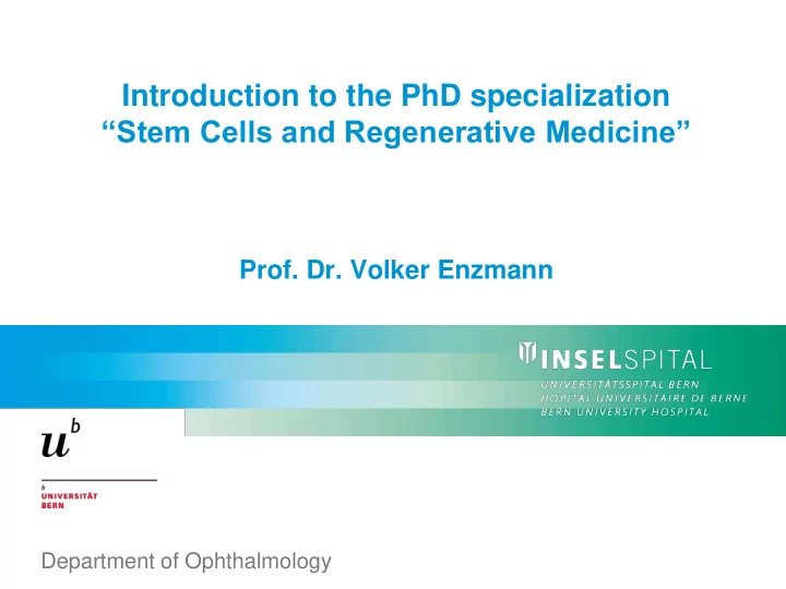 stem cells and regenerative medicine