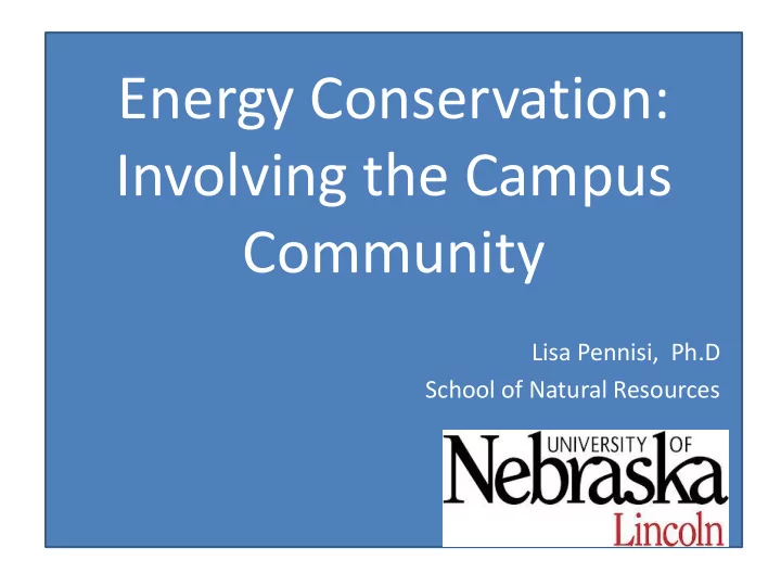 involving the campus community