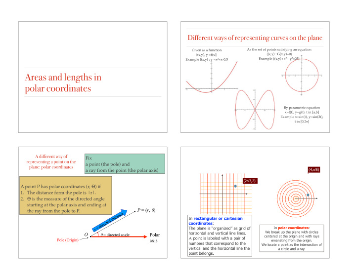 areas and lengths in polar coordinates