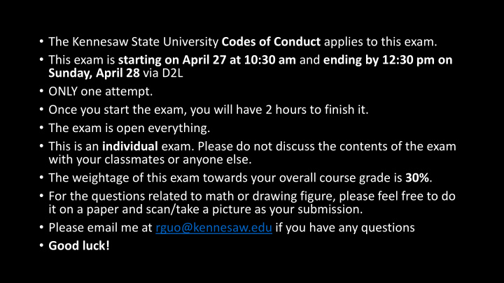 this exam is starting on april 27 at 10 30 am and ending