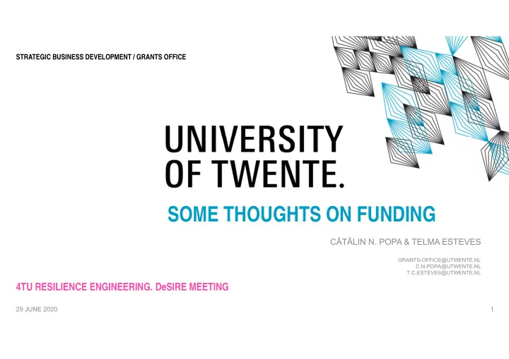 some thoughts on funding