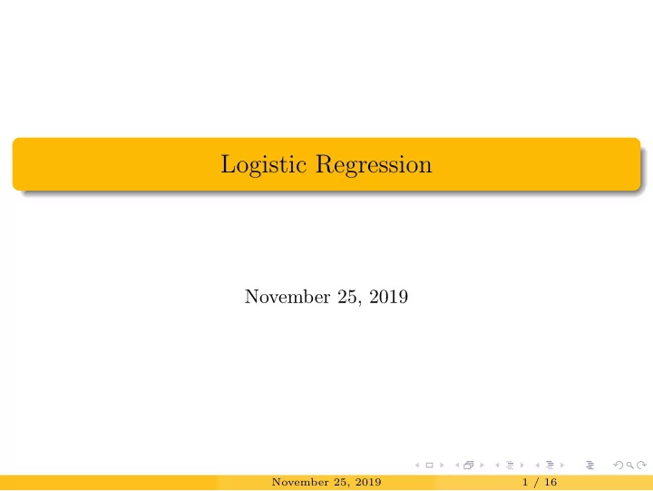 logistic regression
