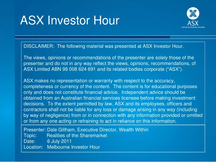 asx investor hour