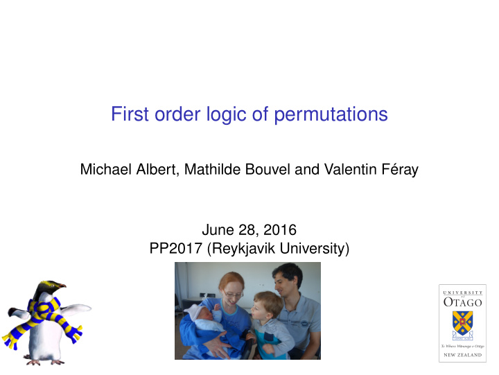 first order logic of permutations