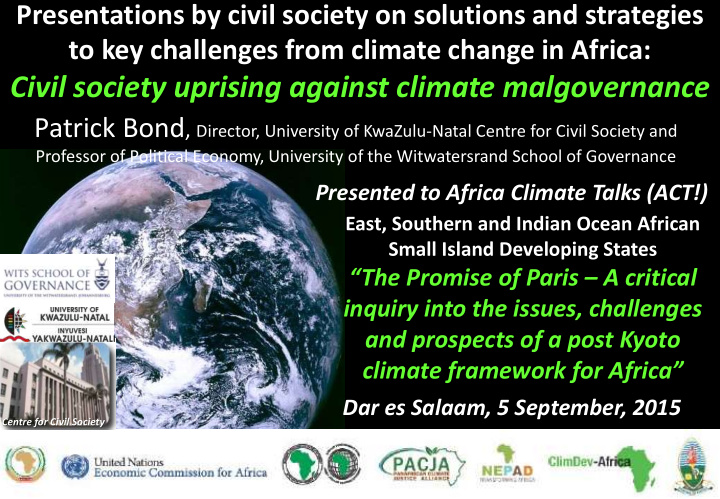 presented to africa climate talks act east southern and