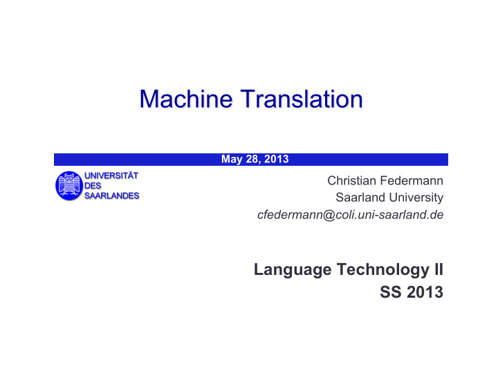 machine translation