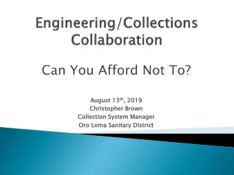 Can You Afford Not To?  Au  Augu  gust 1 13 th th , 201  2019  Chris  ristoph  pher B  Bro  rown