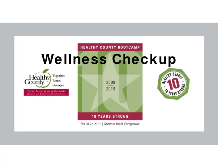 wellness checkup wellness roadmap