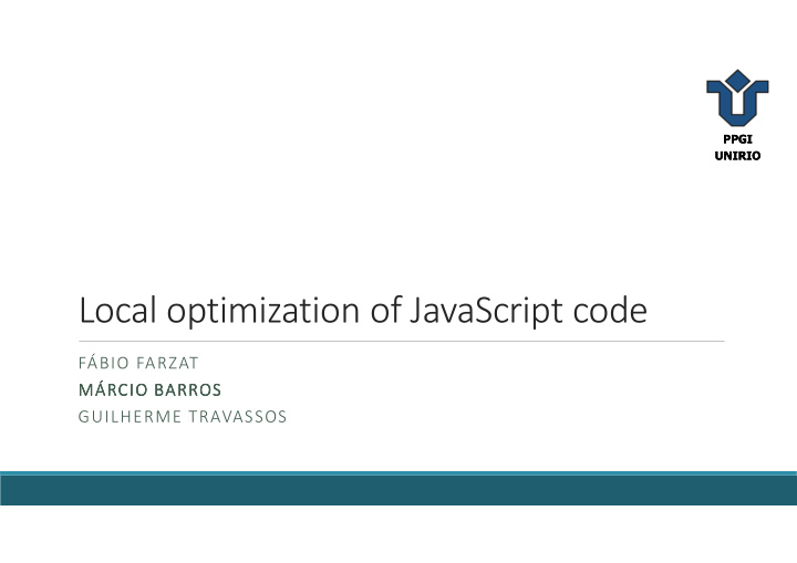 local optimization of javascript code