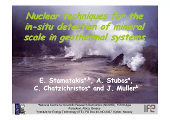 Nuclear techniques for the  Nuclear techniques for the  in-  -situ detection of mineral  situ