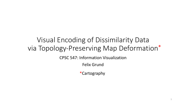 visual encoding of dissimilarity data via topology