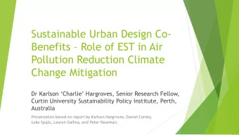 Benefits  Role of EST in Air  Pollution Reduction Climate  Change Mitigation  Dr Karlson