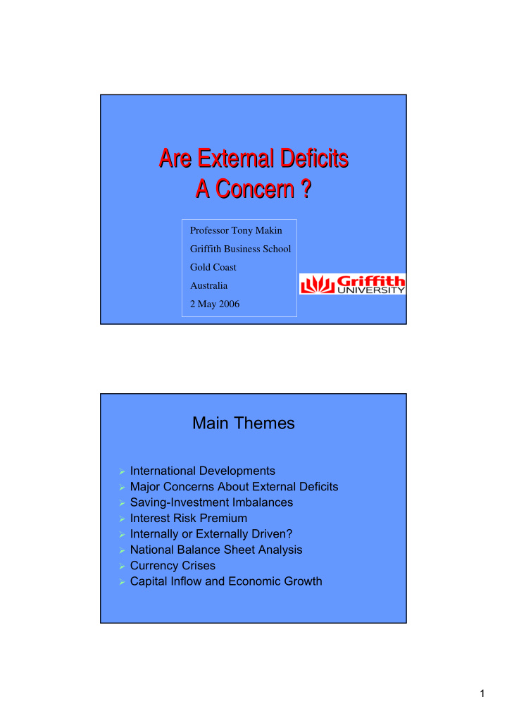 are external deficits are external deficits a concern a