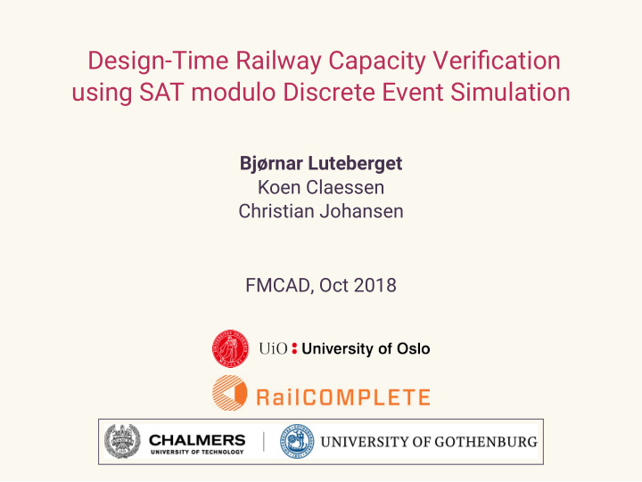 design time railway capacity verifjcation using sat