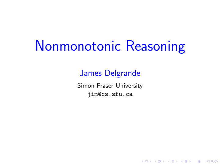 nonmonotonic reasoning