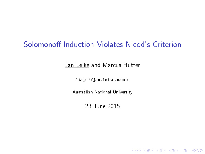 solomonoff induction violates nicod s criterion