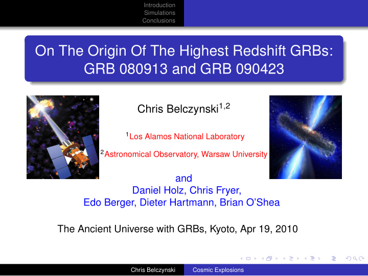 on the origin of the highest redshift grbs grb 080913 and