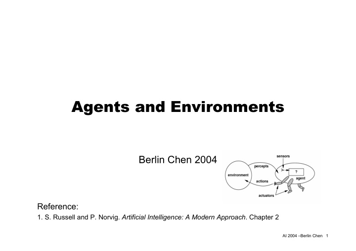 agents and environments