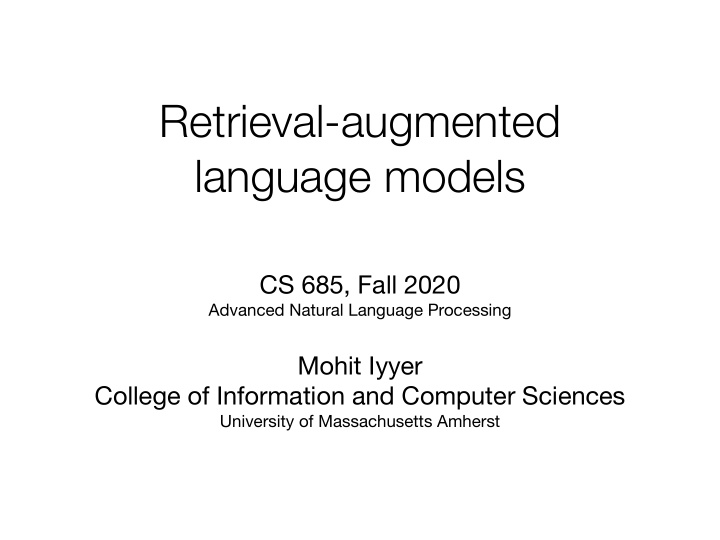 retrieval augmented language models