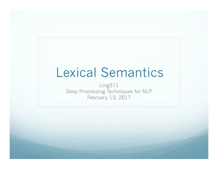 lexical semantics