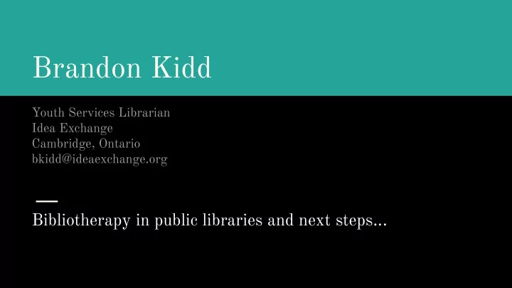 brandon kidd