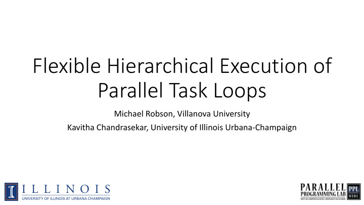 flexible hierarchical execution of parallel task loops
