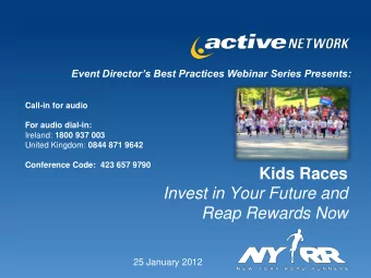 Reap Rewards Now  25 January 2012 Speaker Profile  Cliff Sperber  German Martinez  Jennifer Slomack