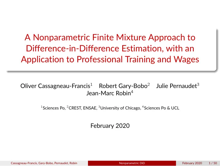 a nonparametric finite mixture approach to difference in