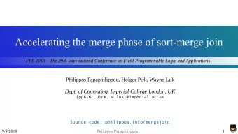 Accelerating the merge phase of sort-merge join  FPL 2019  The 29th International Conference on