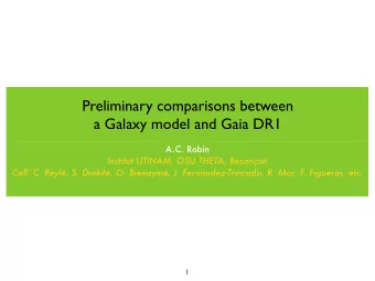 a Galaxy model and Gaia DR1  A.C. Robin  Institut UTINAM, OSU THETA, Besanon  Coll. C. Reyl, S.