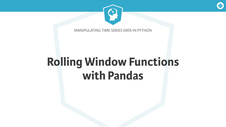 rolling window functions with pandas