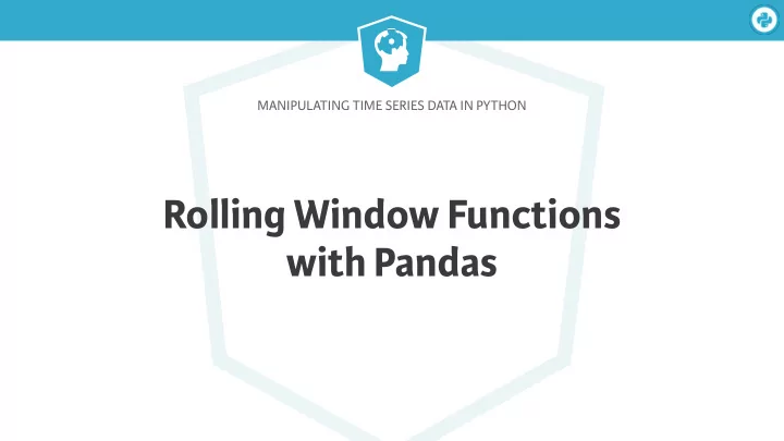 rolling window functions with pandas