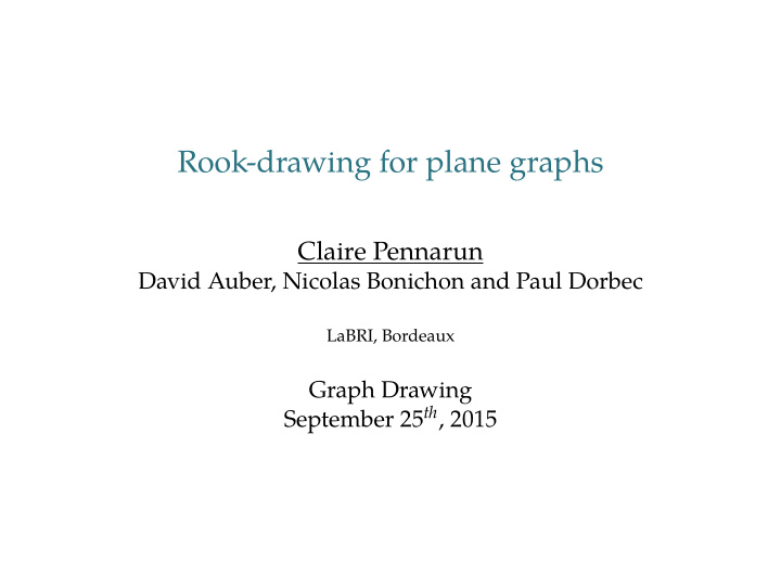 rook drawing for plane graphs