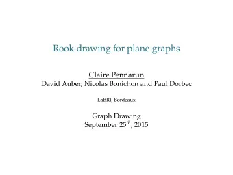 Rook-drawing for plane graphs  Claire Pennarun  David Auber, Nicolas Bonichon and Paul Dorbec