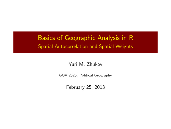 basics of geographic analysis in r