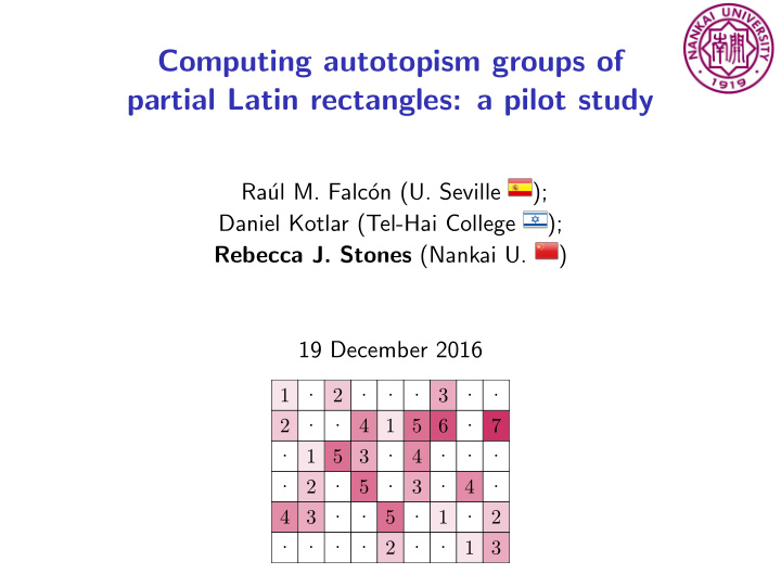 computing autotopism groups of partial latin rectangles a