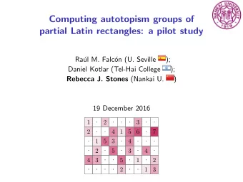 Computing autotopism groups of  partial Latin rectangles: a pilot study  Ra  ul M. Falc  on (U.