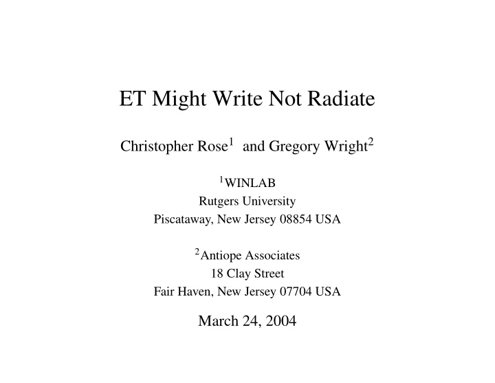 et might write not radiate
