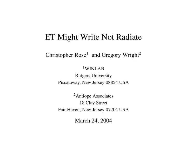 et might write not radiate