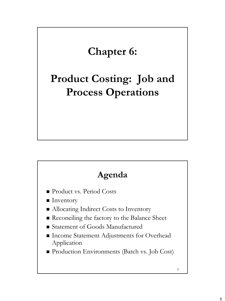 chapter 6 product costing job and process operations