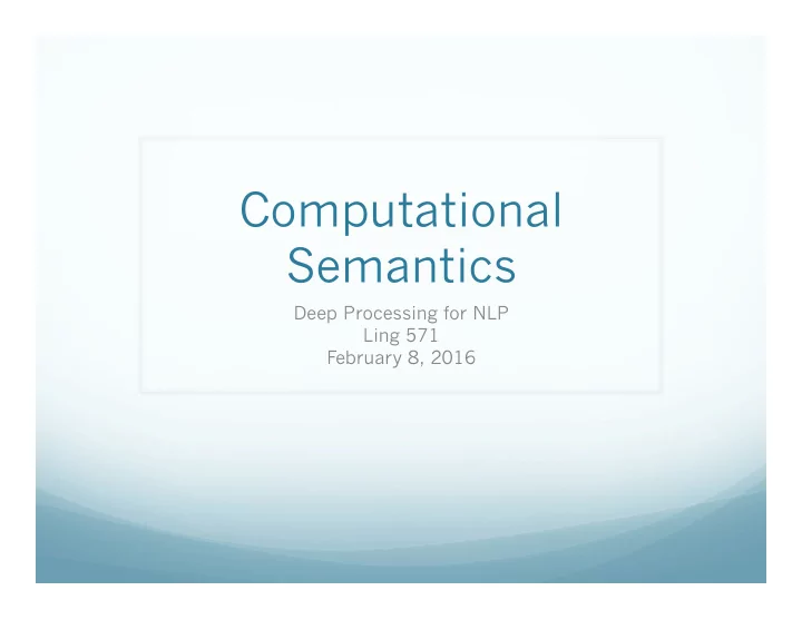 computational semantics