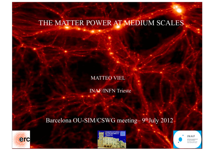 the matter power at medium scales
