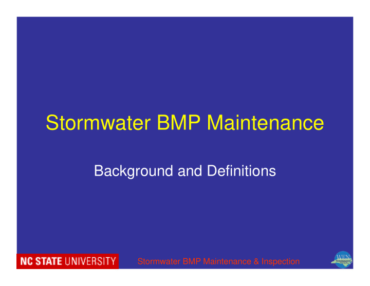 stormwater bmp maintenance