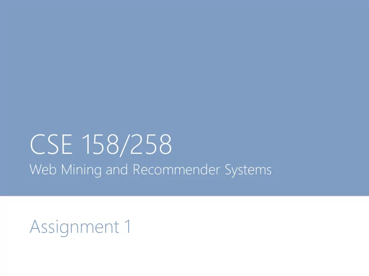 cse 158 258