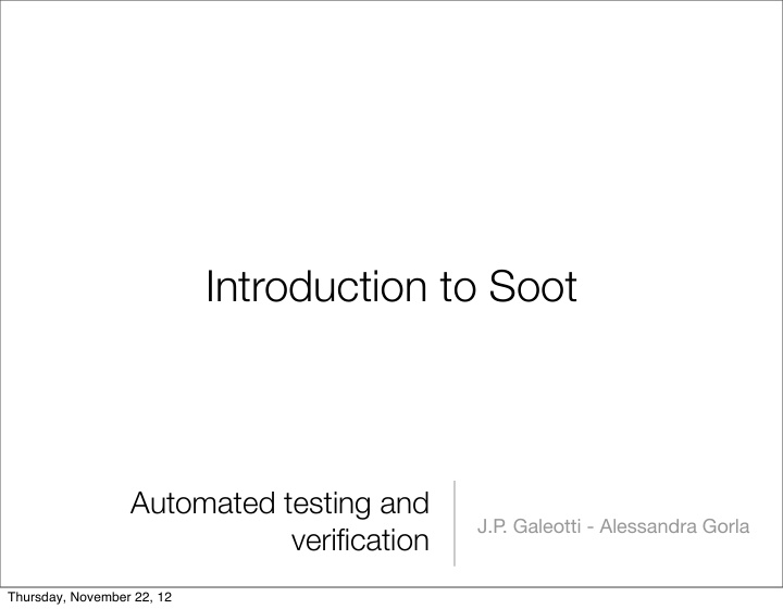 introduction to soot